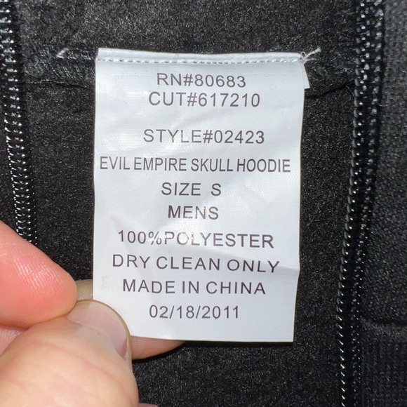Charades Evil Empire Skull Hoodie Men’s Size Small/Women’s Size Medium BNWT - Picture 4 of 16
